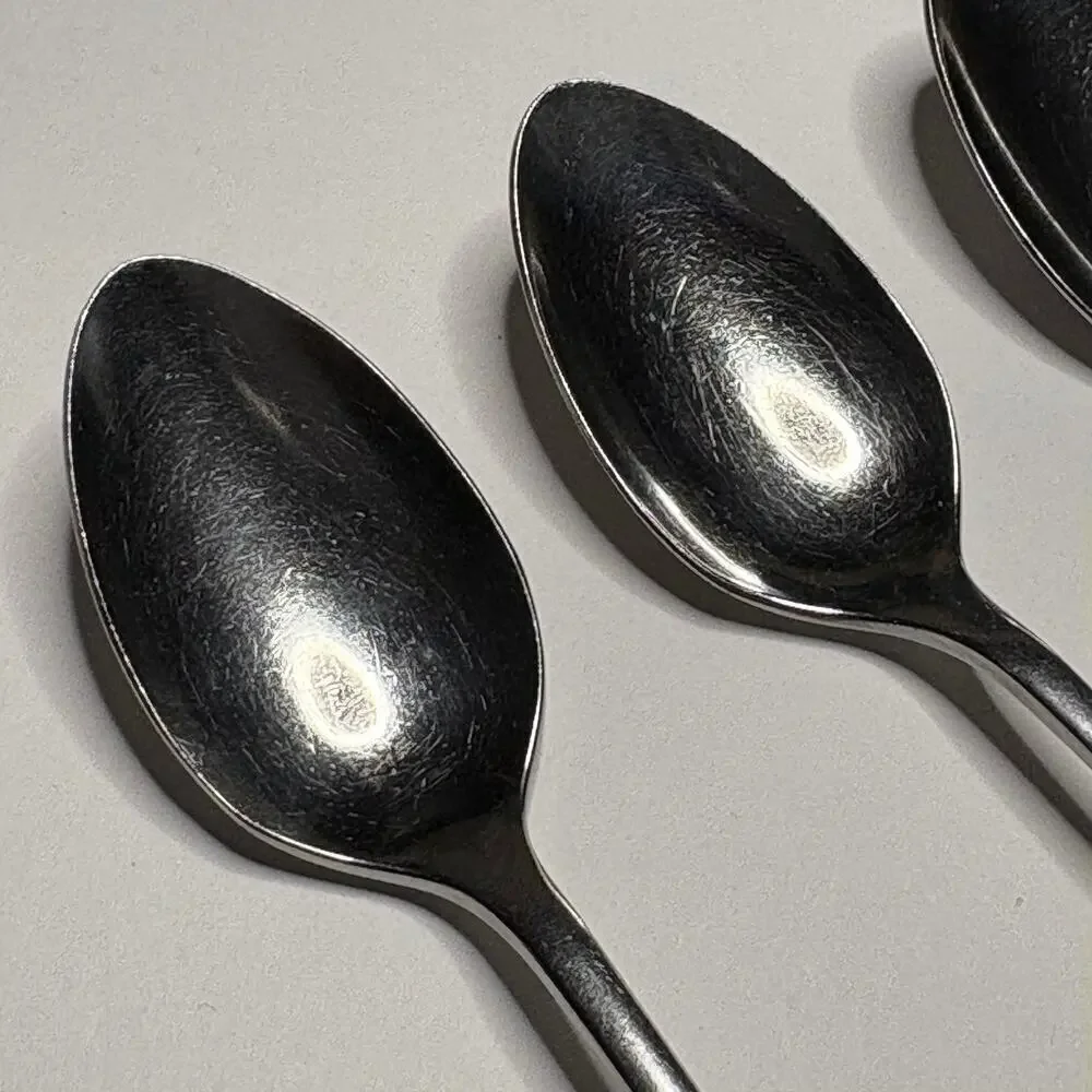 Oneida Community CELEBRITY Stainless 4 Iced Tea Spoons MCM w/ White Stars